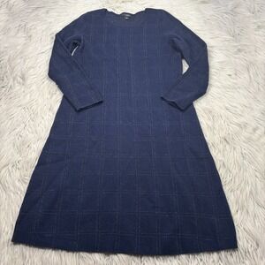 Ann Taylor Women's MP Metallic Windowpane Knit Sweater Dress Prep Career